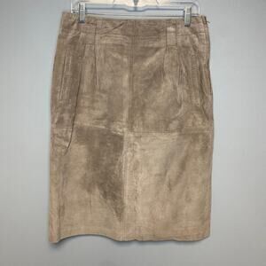 VTG Lord and Taylor Pig Suede Western Cowgirl Festival Midi Skirt Sz 12